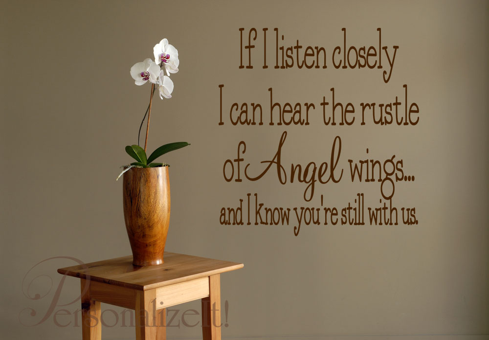 Targa In Metallo Vintage Con Farfalla E Angelo - Decorazione Da Parete 20x30 Cm Con Scritta 'If I Listen Closely Heaven'