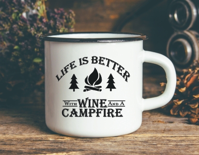 Camping Weekend Forecast Enamel Coated Stainless Steel 10 oz Camp Mug -  Personalized!