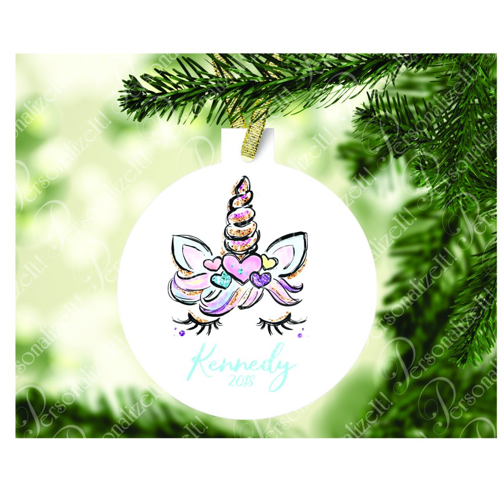 Personalized UNICORN Christmas Tree Ornament Personalize It For You!