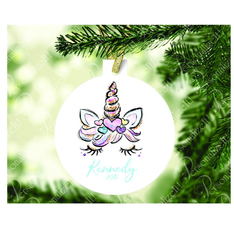 Personalized UNICORN Christmas Tree Ornament Personalize It For You!